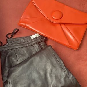 Valerie Stevens Leather Pant w Clutch!